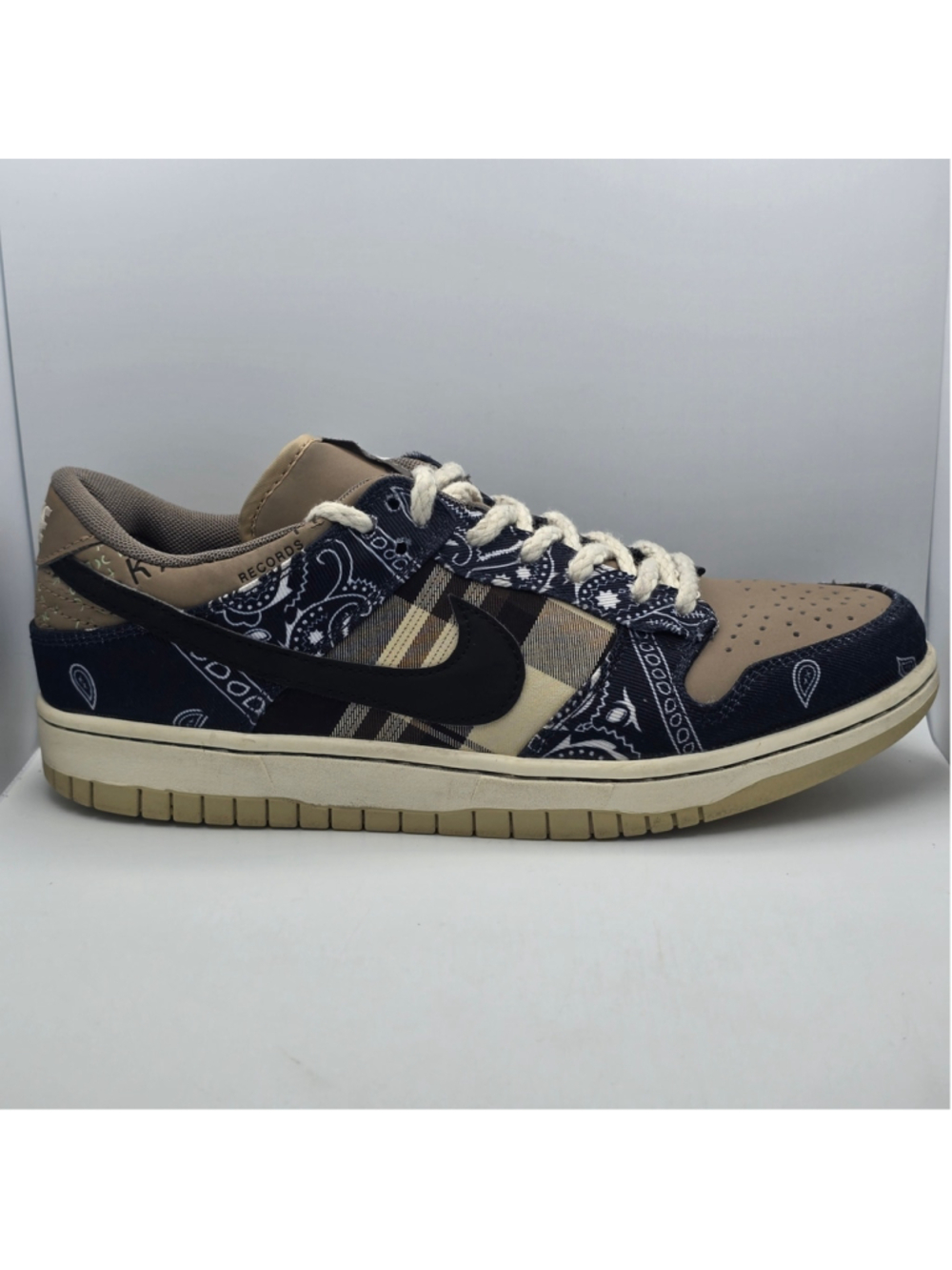 Men's Nike Dunk Low Travis Scott Paisley Sneakers Blue Beige men's 10